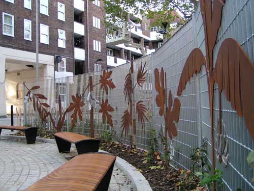 Corten & 316 Stainless Steel Screen designed/built by Hollywood Design
